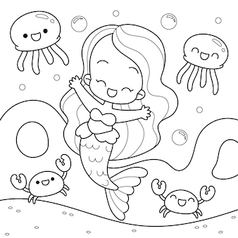 Mermaid coloring pages pdf images