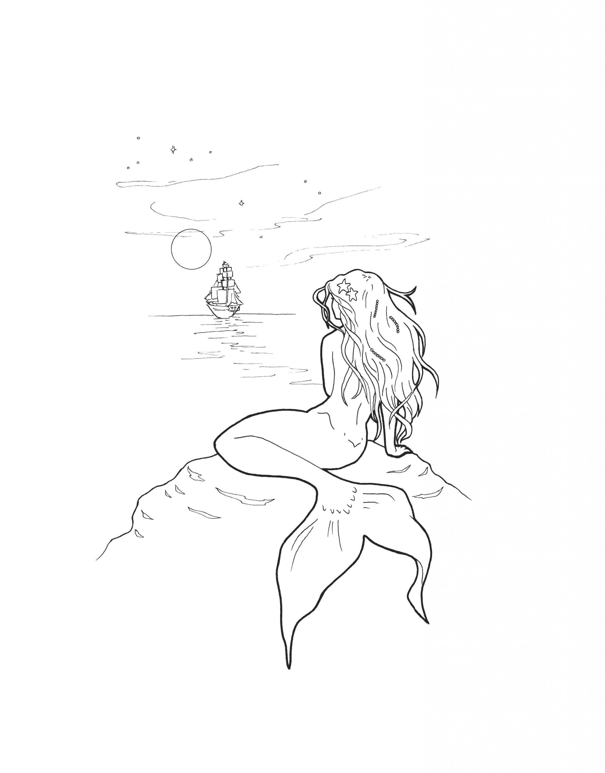 Little mermaid coloring page â norma sue oneil