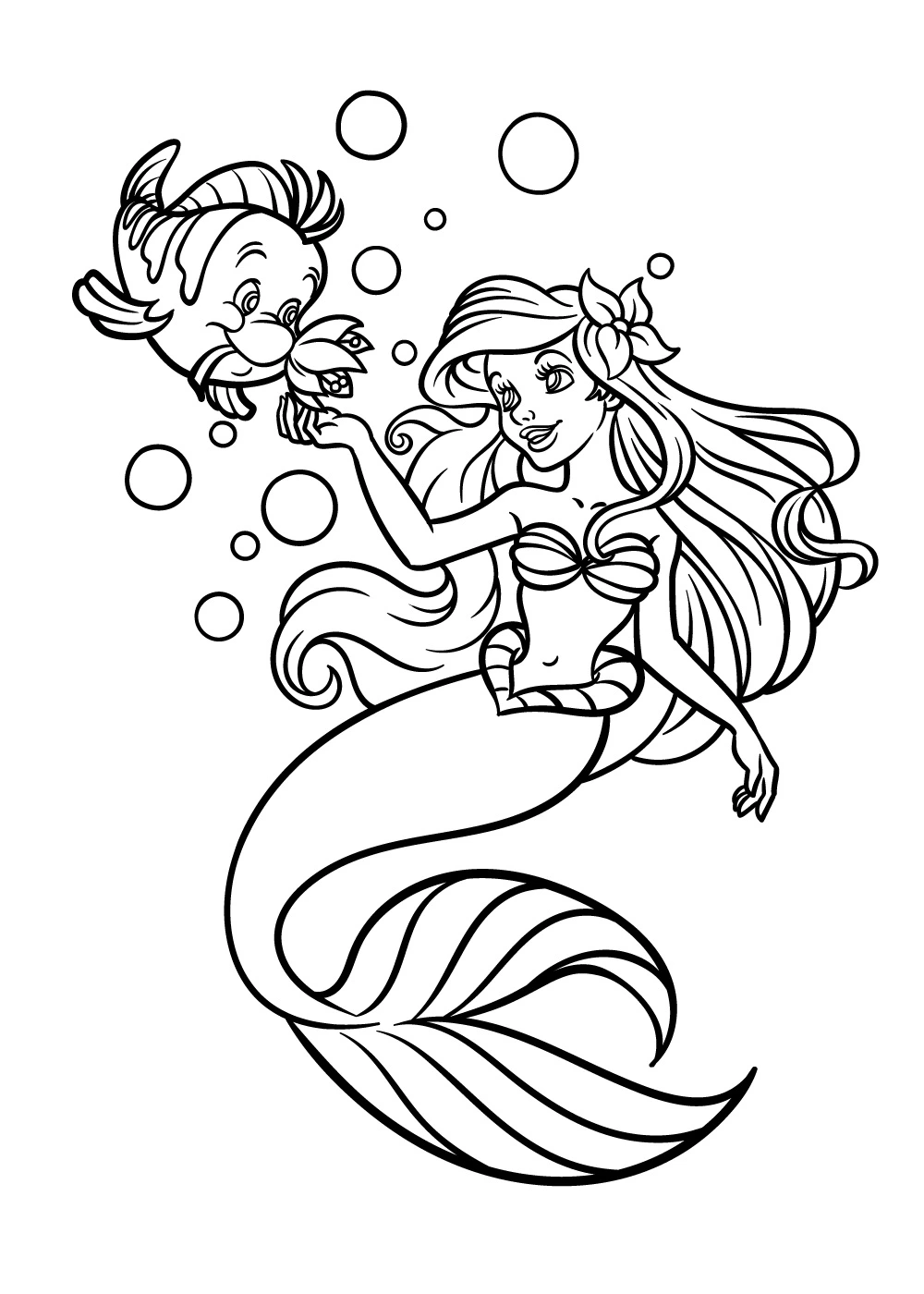 Printable ariel the little mermaid coloring pages pdf