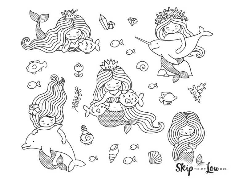 Mermaid coloring pages skip to my lou