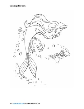 Little mermaid coloring pages pdf by the coloring cove tpt