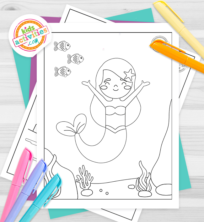 Free printable mermaid coloring pages kids activities blog