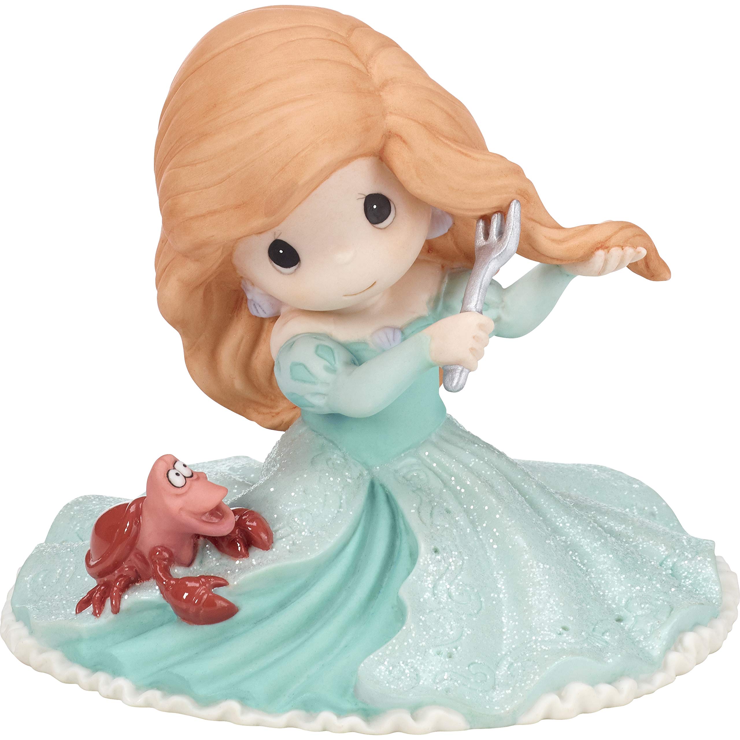 Precious moments disney showcase you fill my world ariel and sebastian the little mermaid bisque porcelain figurine home kitchen