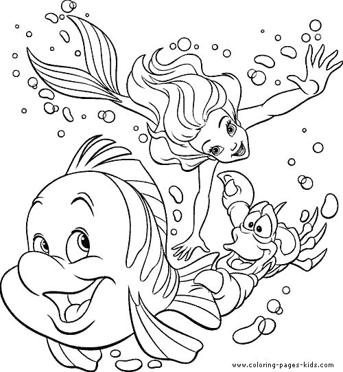 The little mermaid coloring pages