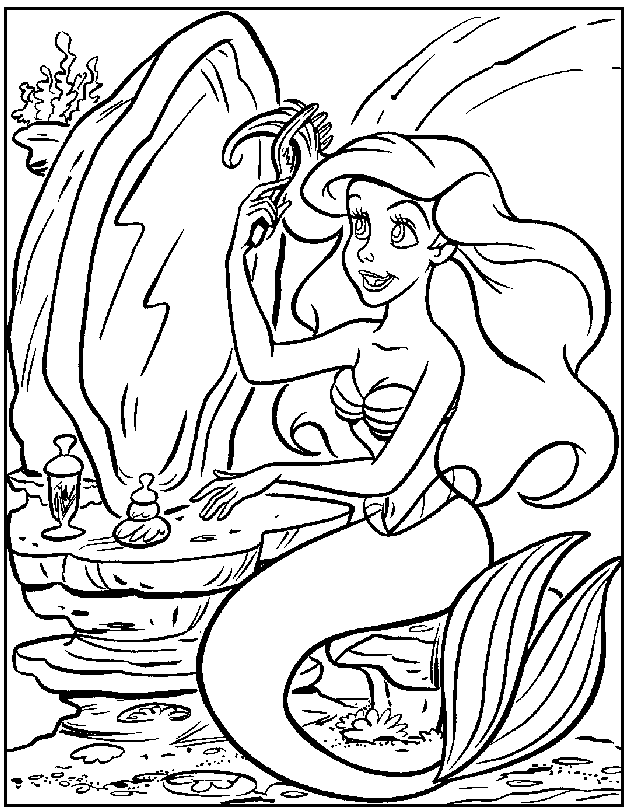 Free printable little mermaid coloring pages for kids