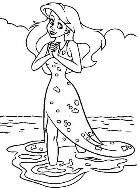 Happy ariel image coloring page