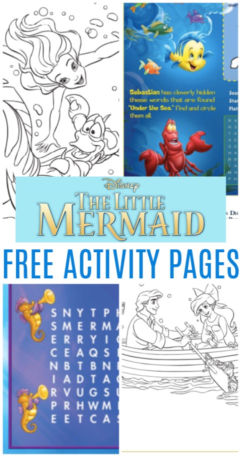 Free little mermaid loring pages and activity sheets