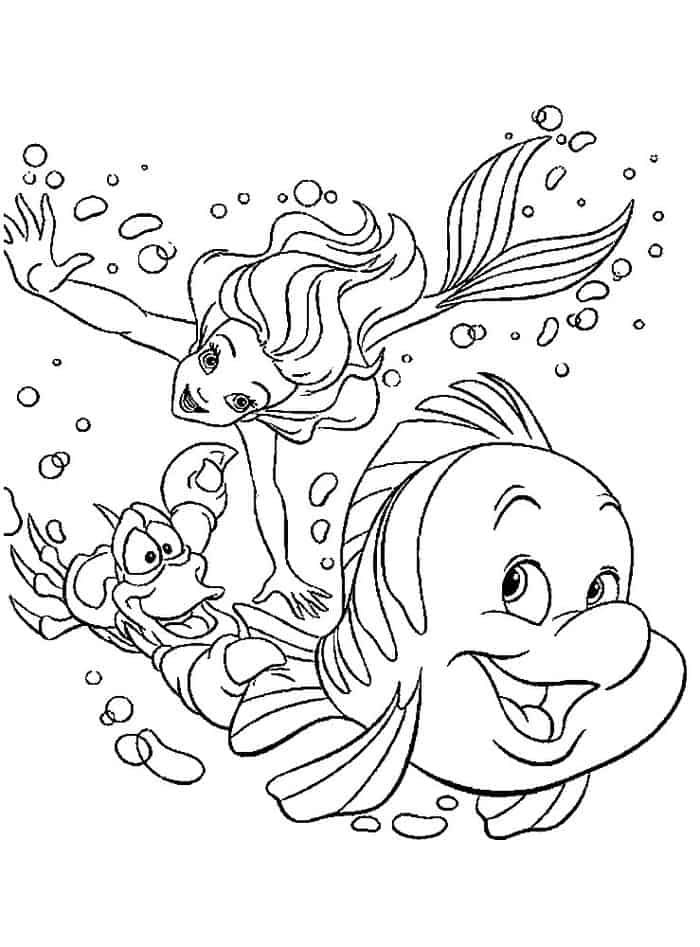 Little mermaid coloring pages pdf