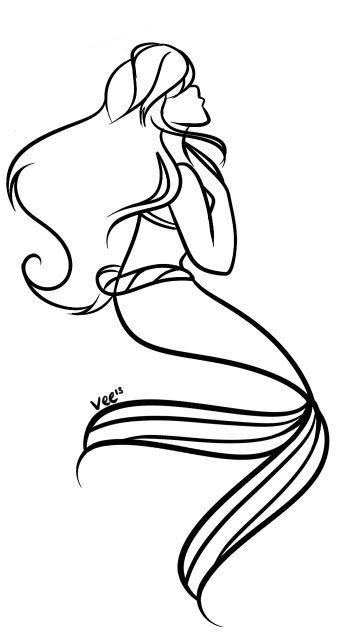 Mermaids mermaid tattoos and art on mermaid tattoos line art tattoos small mermaid tattoo