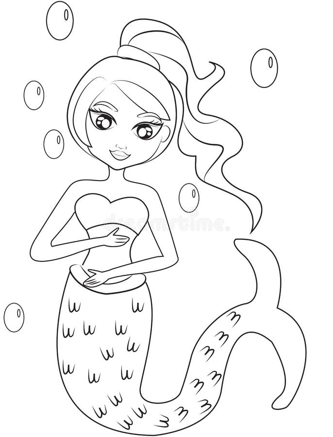 Mermaid coloring stock illustrations â mermaid coloring stock illustrations vectors clipart