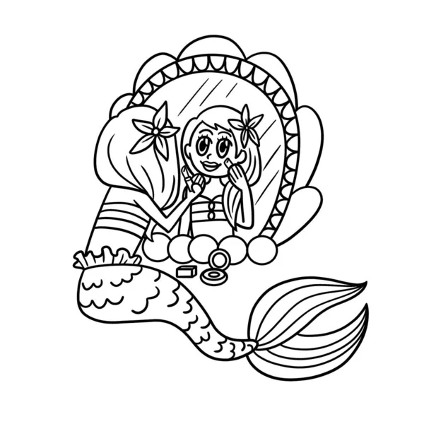 Mermaid coloring page vector images