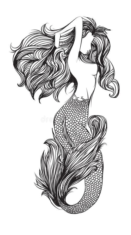 Tattoo art mermaid stock illustrations â tattoo art mermaid stock illustrations vectors clipart