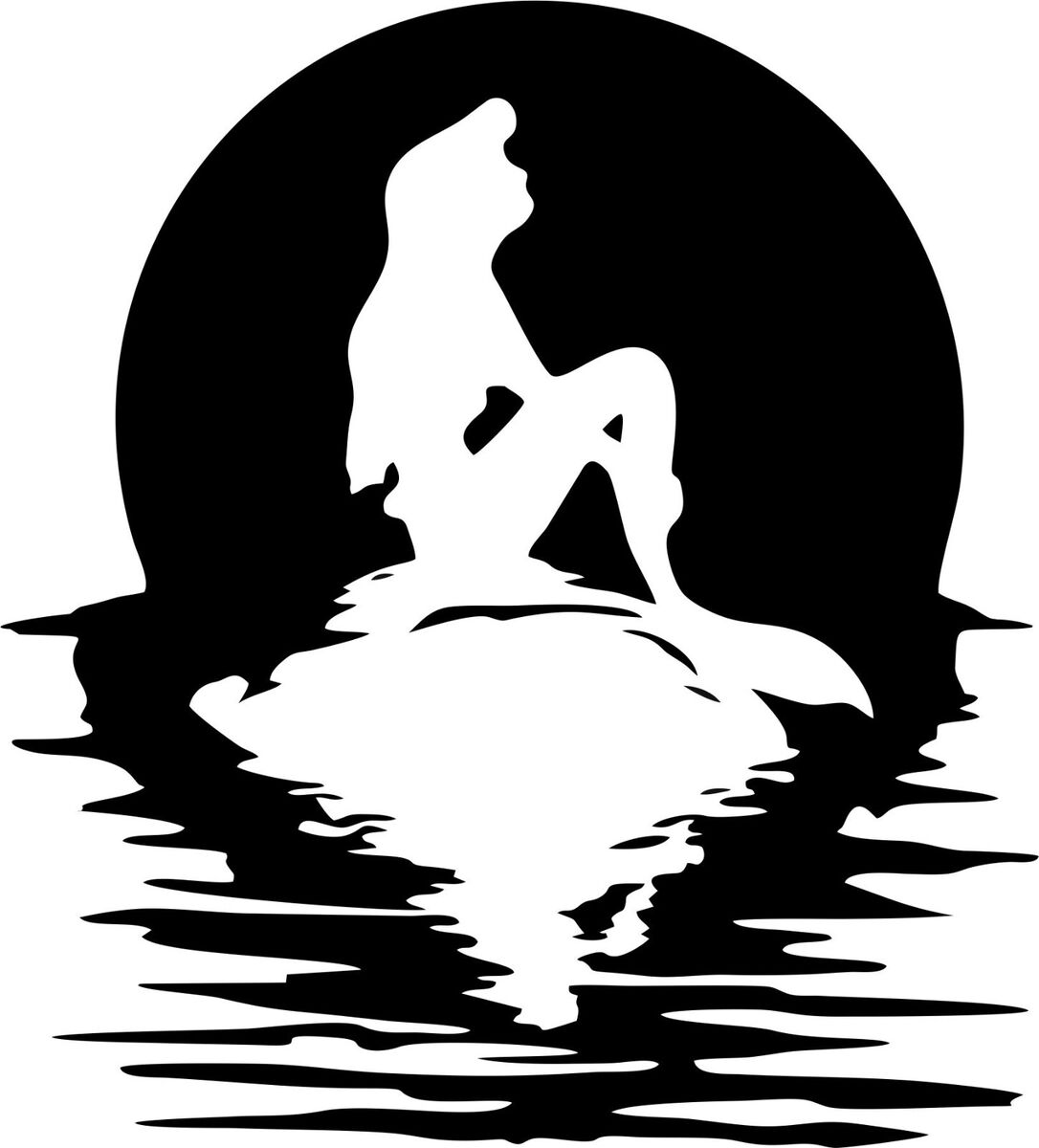 Ariel the little mermaid on rock with full moon black vinyl car truck decal