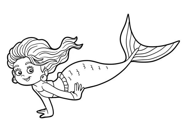 Mermaid coloring page vector images