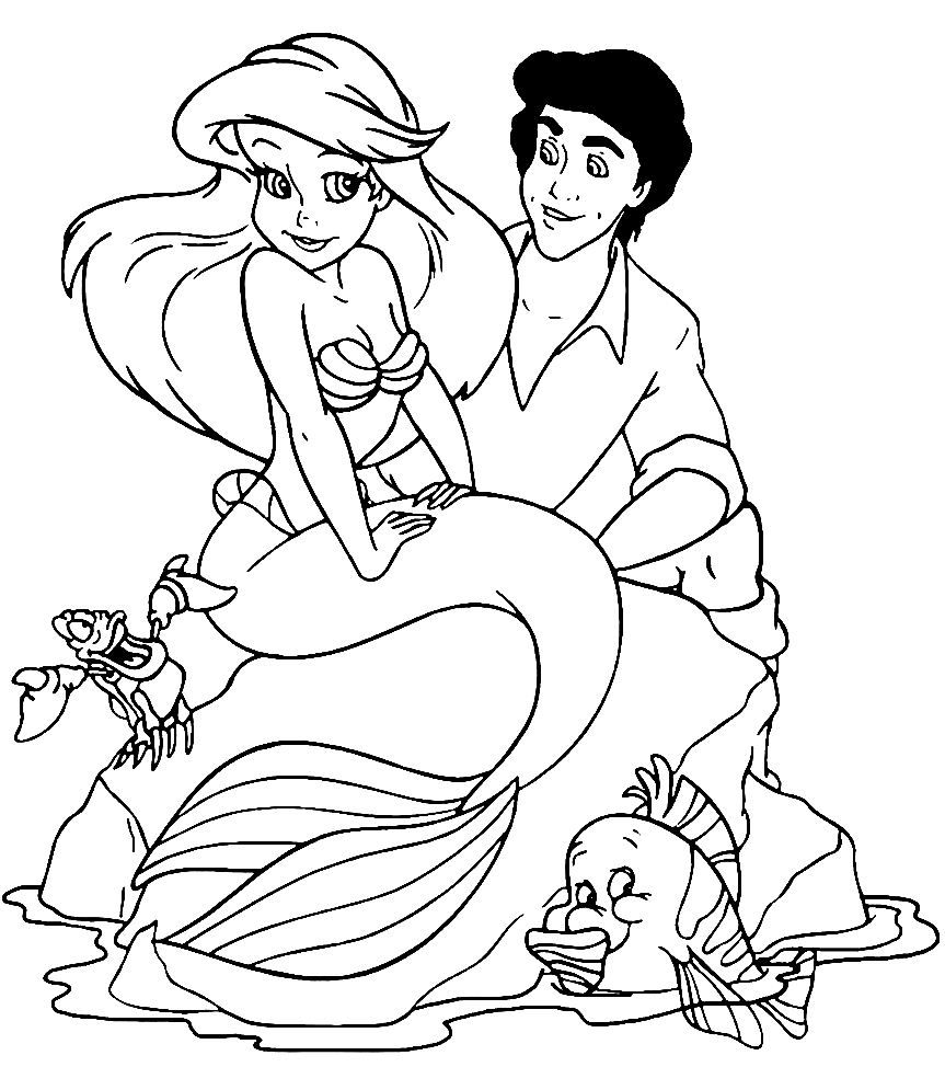 The little mermaid coloring pages printable for free download