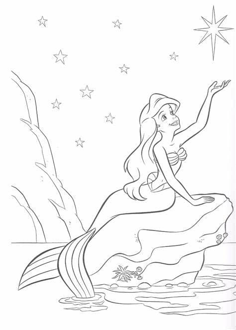 Free print the little mermaid coloring page