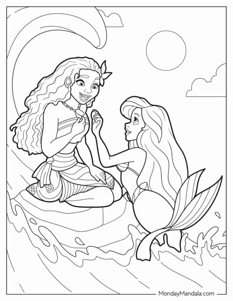 Ariel coloring pages free pdf printables