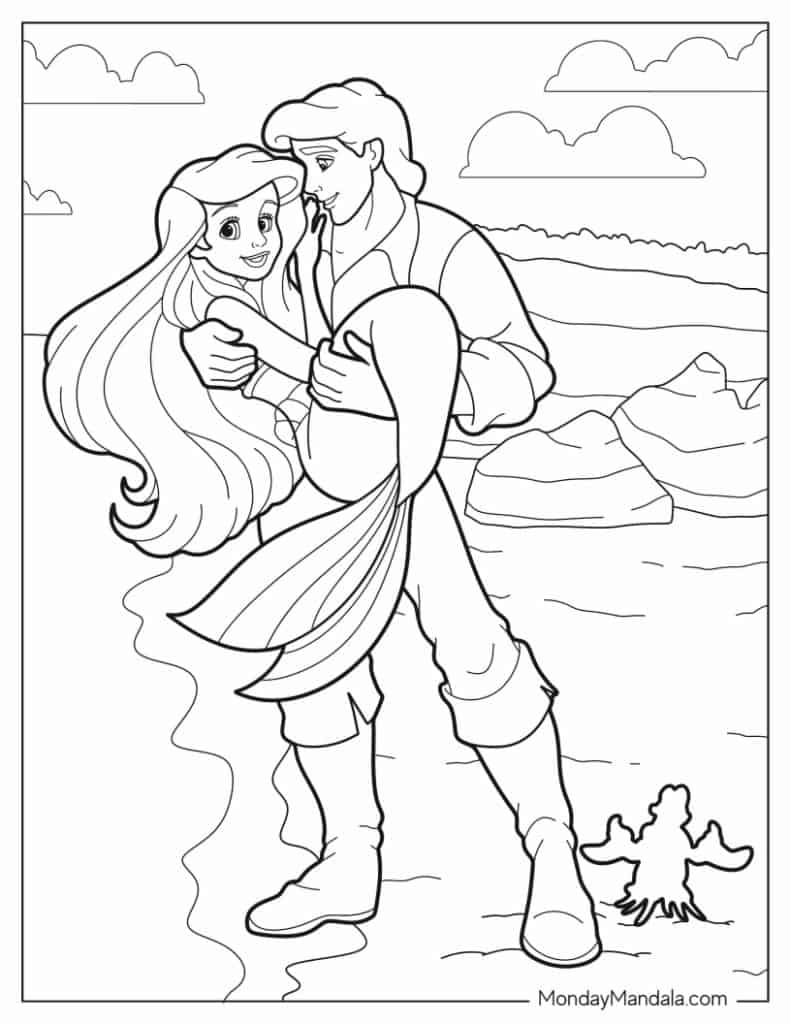 Ariel coloring pages free pdf printables