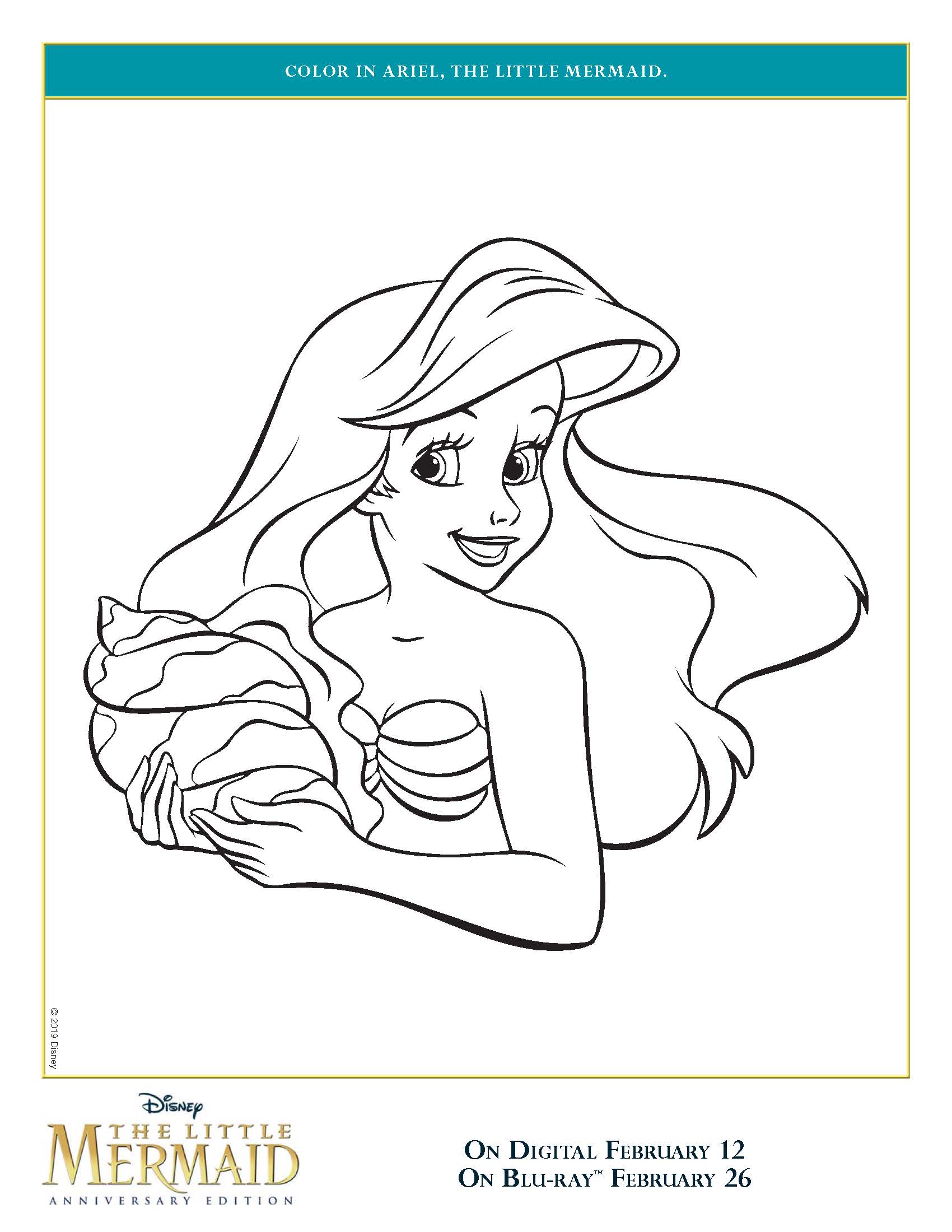 The little mermaid coloring pages halle bailey