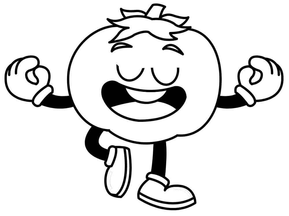 Cartoon tomato coloring page