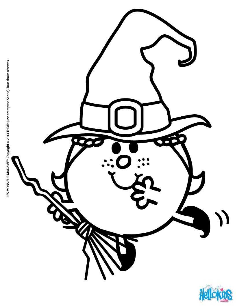 Little miss witch coloring pages