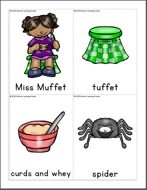 Little miss muffet nursery rhyme packet