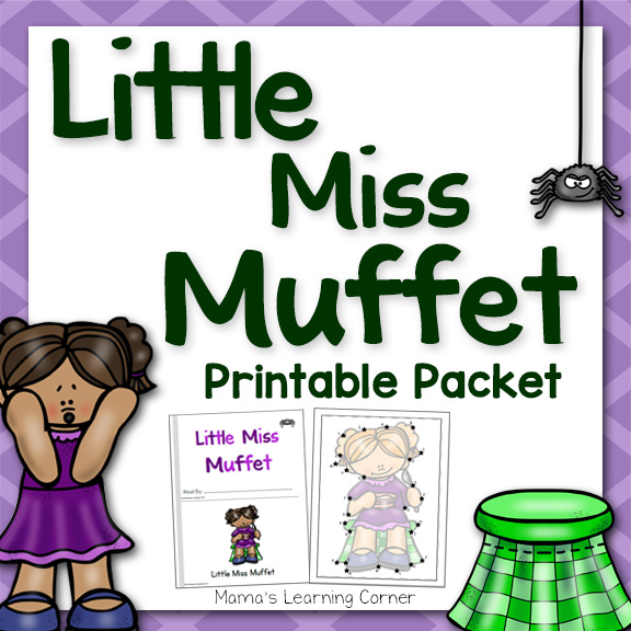 Little miss muffet nursery rhyme packet