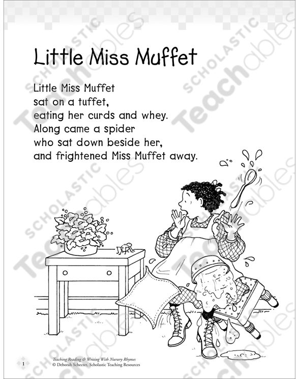 Teaching with little miss muffet printable lesson plans and ideas graphic organizers