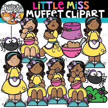 Little miss muffet clipart nursery rhymes clipart tpt