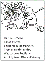 Little miss muffet coloring pages