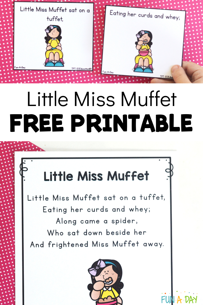 Little miss muffet free printable sequencing cards