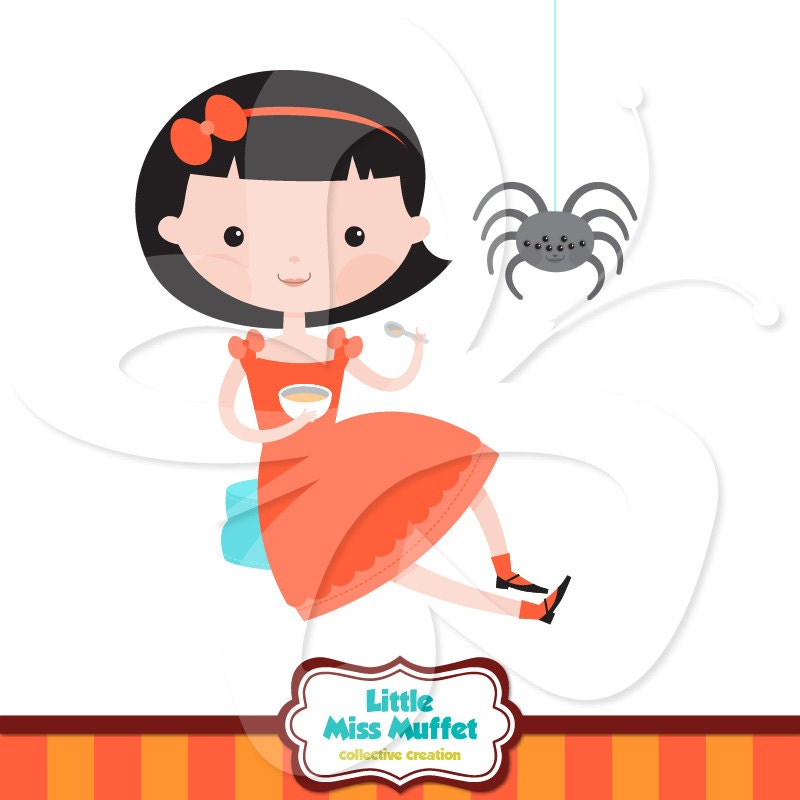 Little miss muffet clip art clipart set merical and personal use