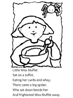 Little miss muffet coloring pages