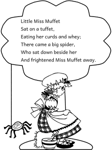 Little miss muffet coloring pages