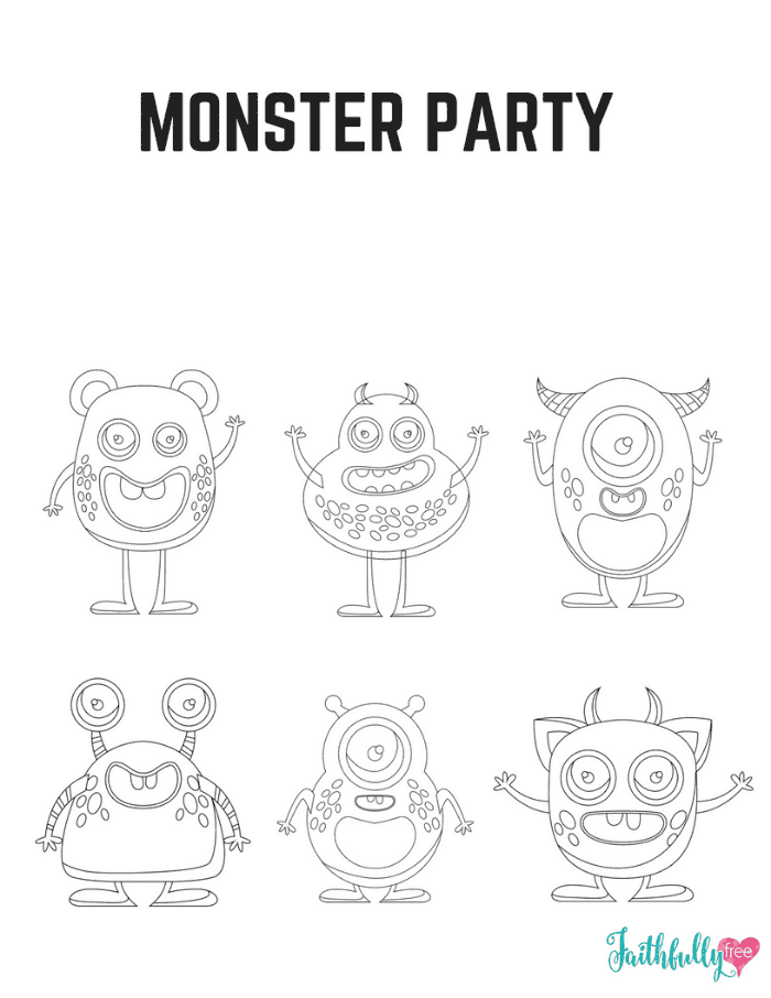 Monster coloring pages free printables faithfully free