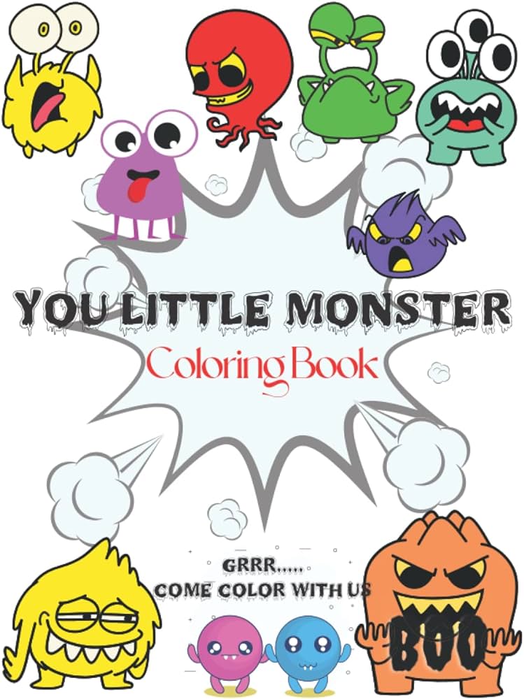 You little monster monster coloring book for kids ages