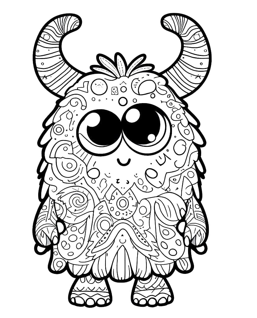 A little monster coloring page