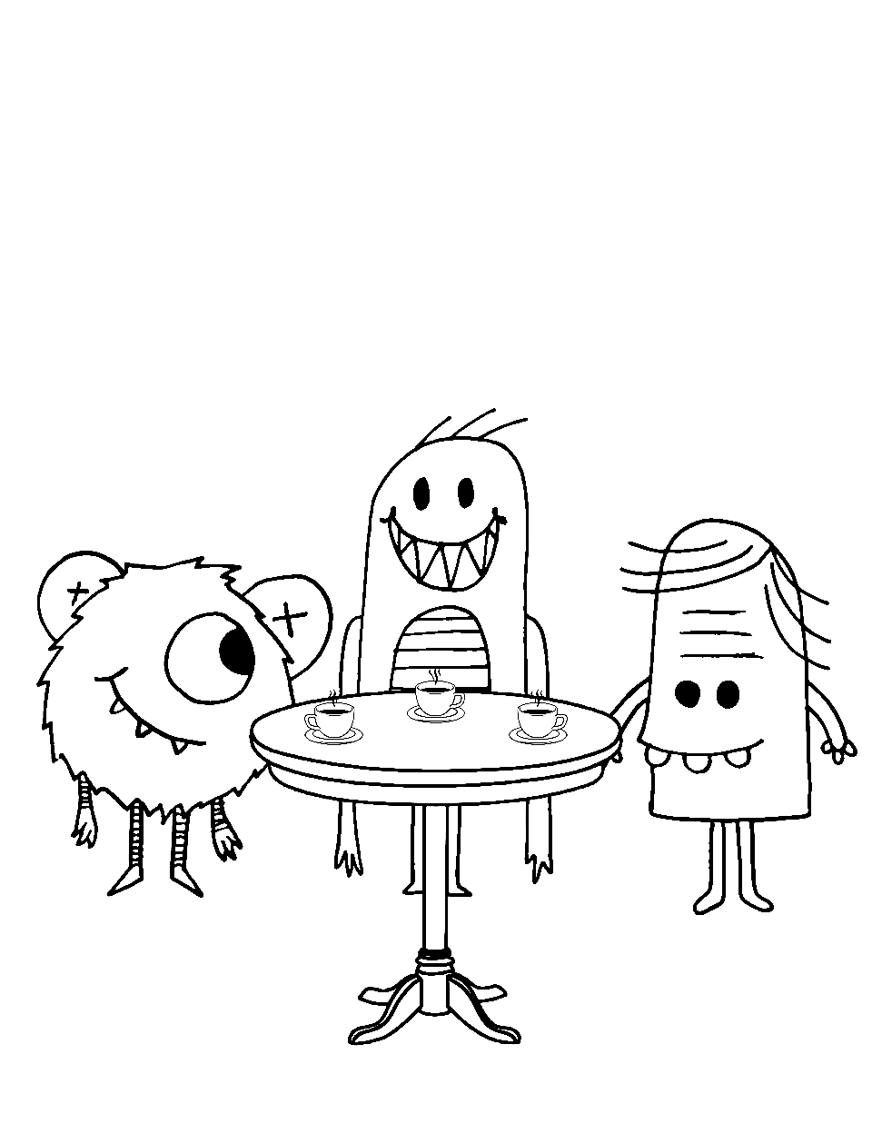 Monster coloring pages free printable sheets