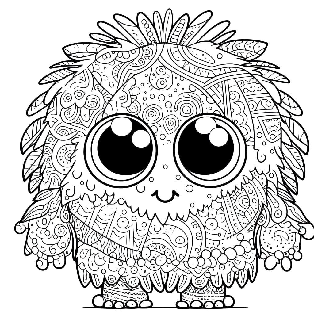 Little monster coloring page
