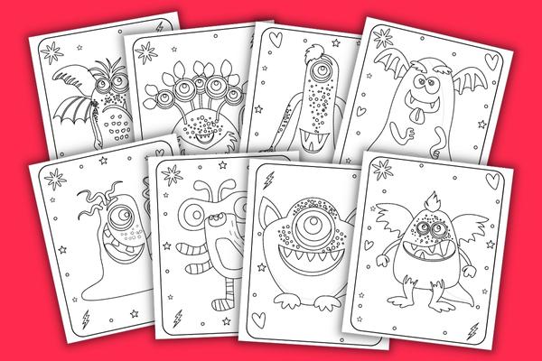 Free monster coloring pages for kids