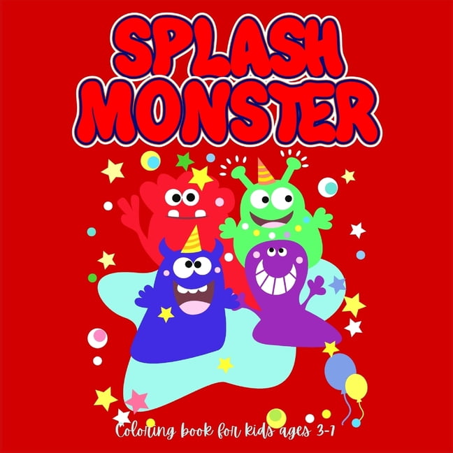 Splash monster coloring book for kids perfect halloween gift for kids fun cute coloring pages for kids ages