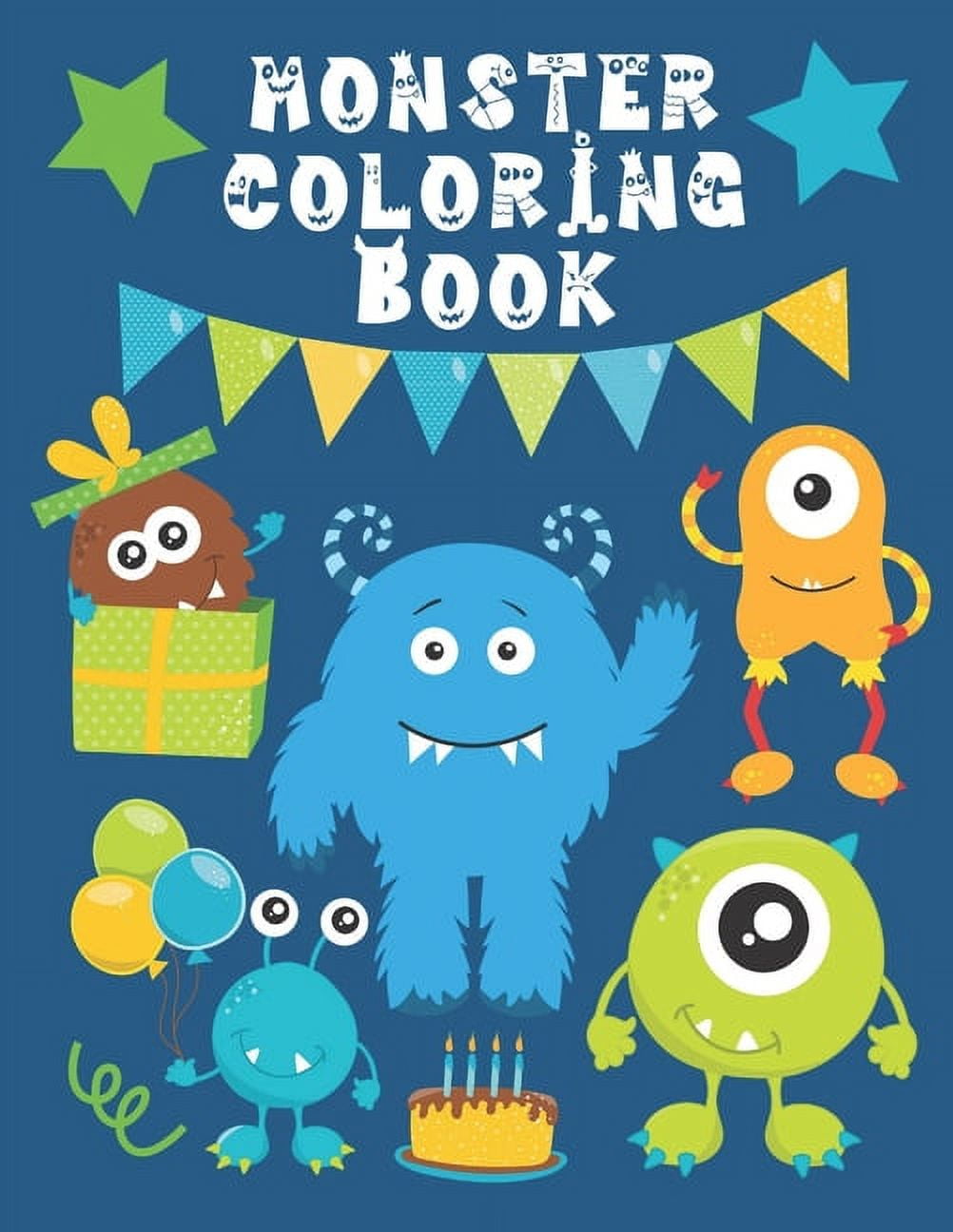 Monster coloring book funny cute little monsters easy fun color pages for kids creative coloring books pages for kids paperback kids purple press