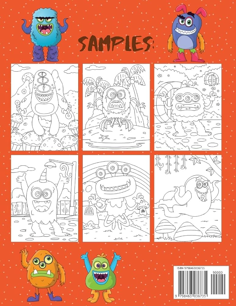 Cute monsters coloring book for kids monster colouring book for children with pages of spooky little monsters scary creatures to color fun gift for monster lovers boys girls