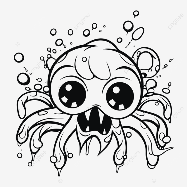 Cute little sea monster coloring pages for kids outline sketch drawing vector monster drawing wing drawing sea drawing png and vector with transparent background for free download