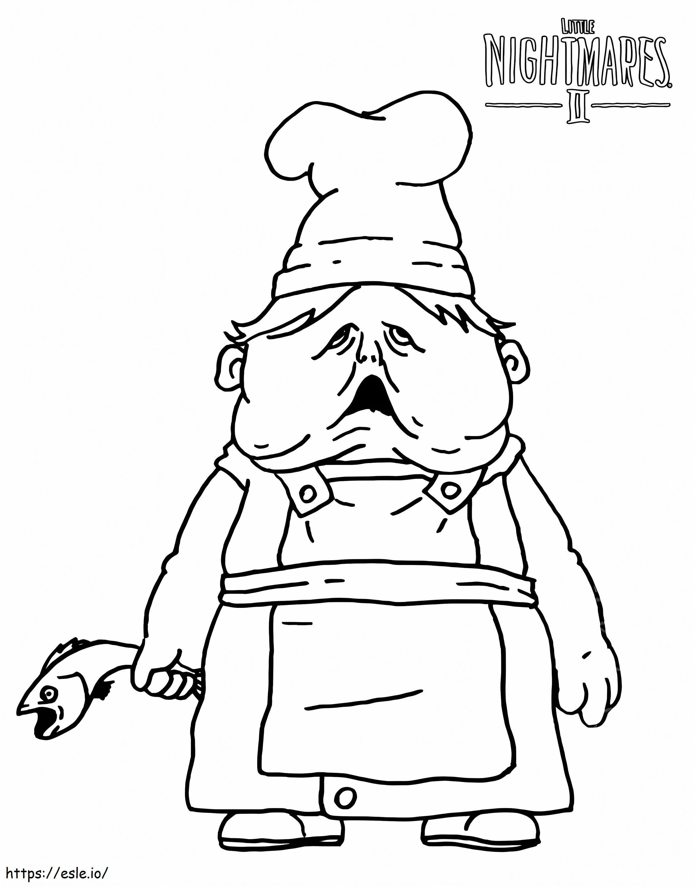 Little nightmares chef coloring page