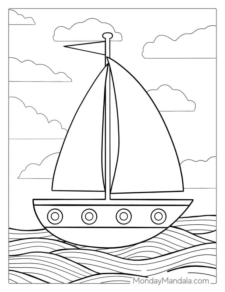 Boat ship coloring pages free pdf printables