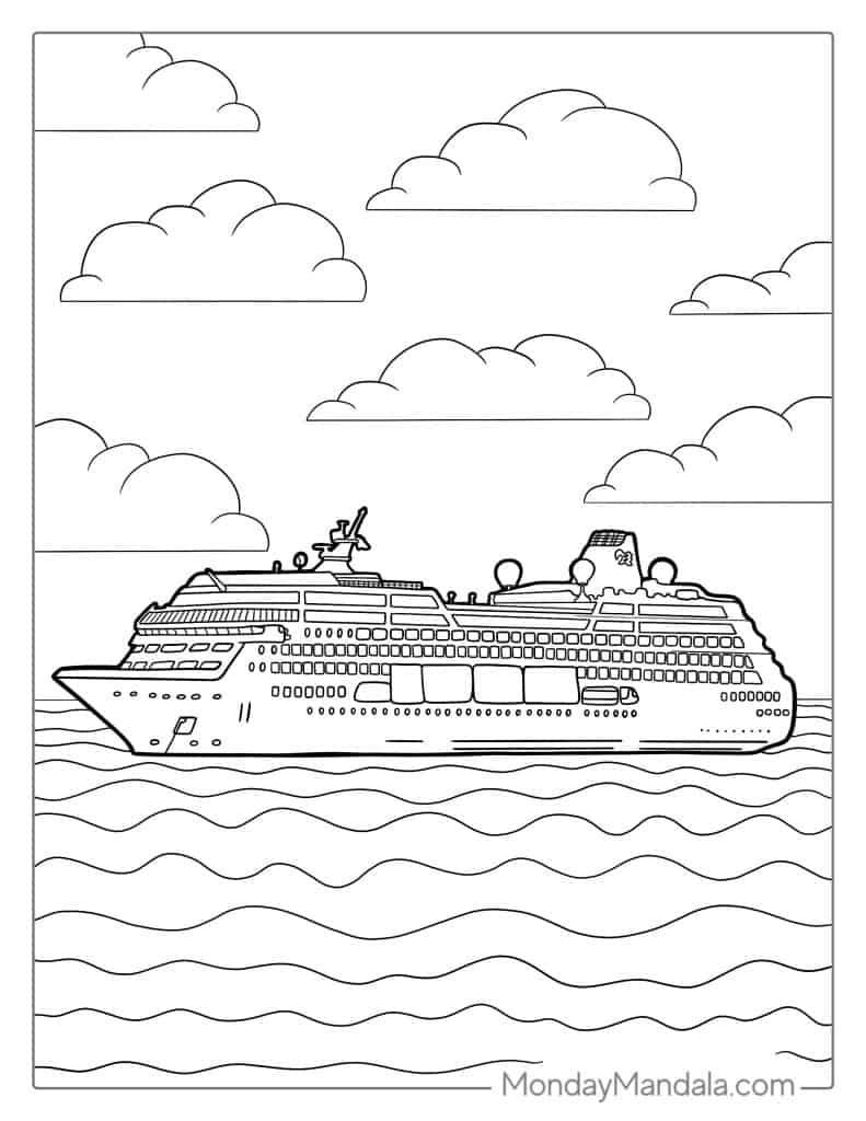 Boat ship coloring pages free pdf printables