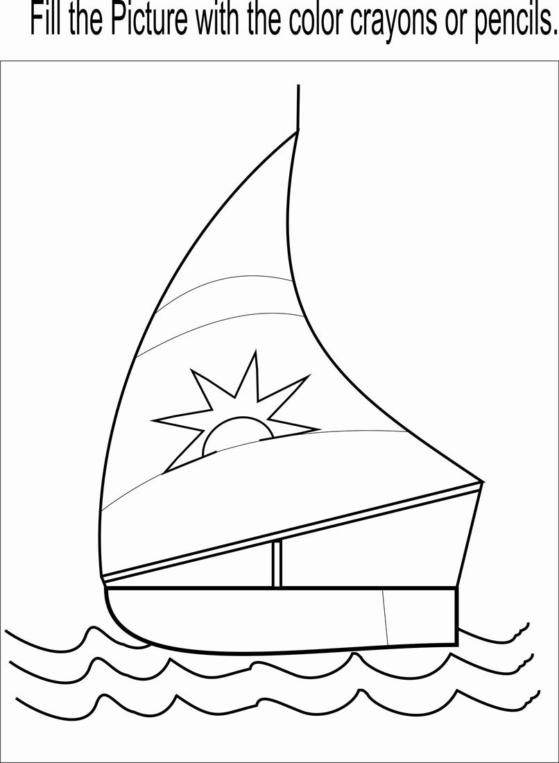 Little boat coloring page printable for kids