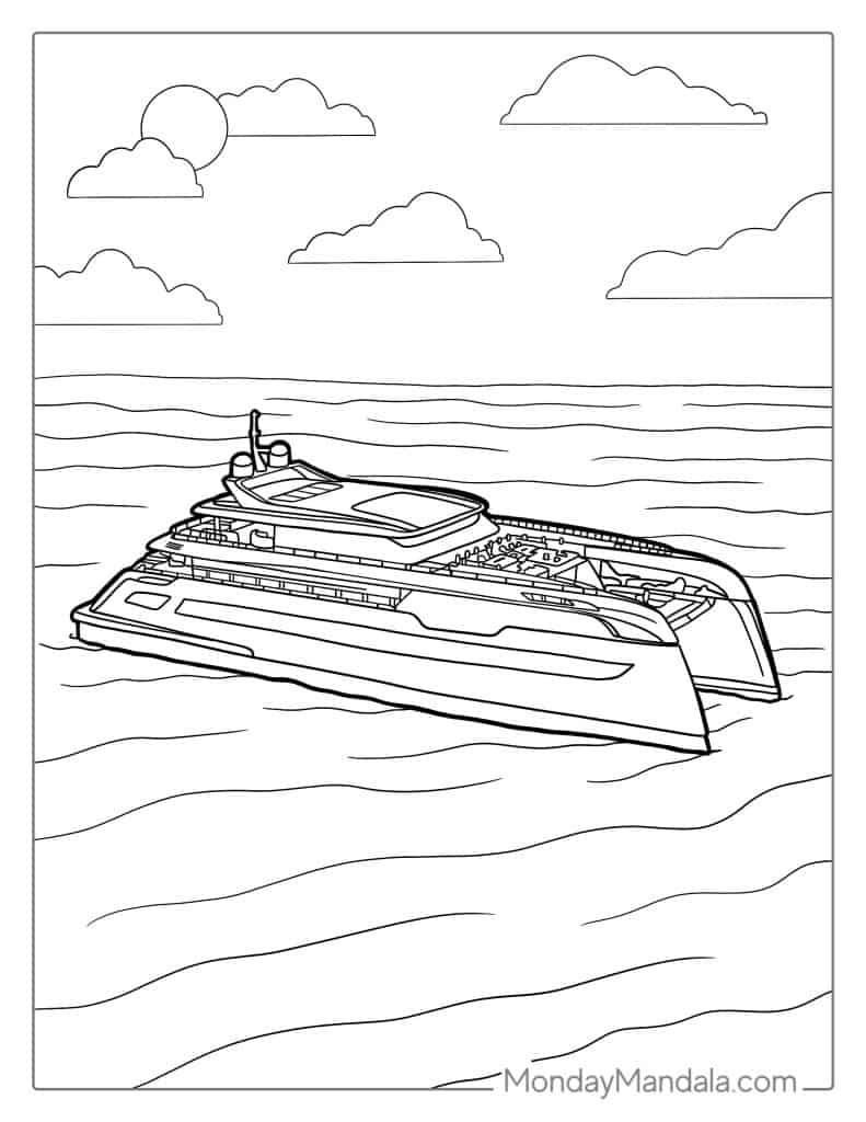 Boat ship coloring pages free pdf printables