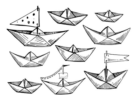 Paper boat drawing images â browse photos vectors and video